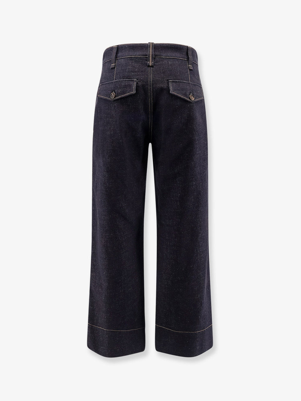 Brunello Cucinelli The Sartorial Square Jeans with contrasting stitiching