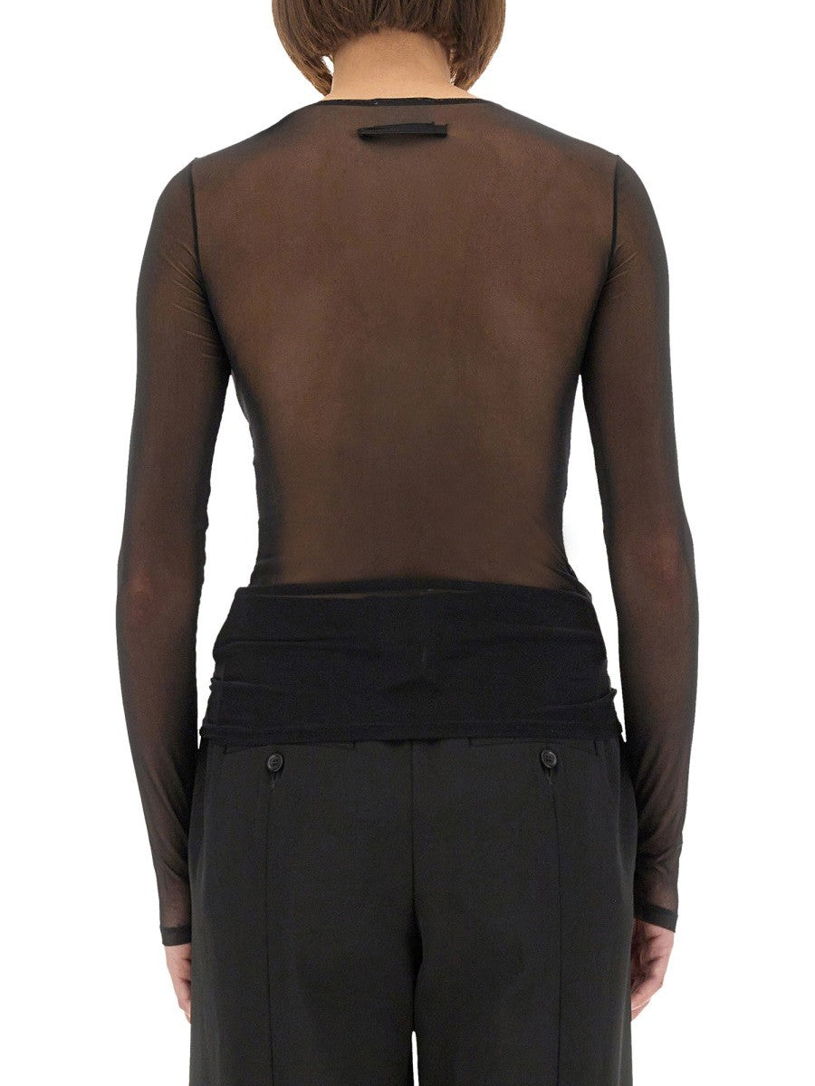 JEAN PAUL GAULTIER TOP WITH EMBROIDERED LOGO