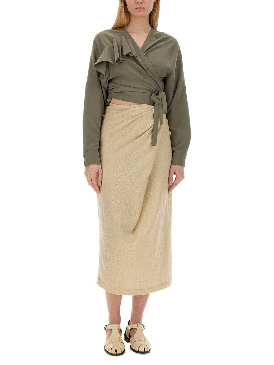 ALYSI TOP WITH RUFFLES