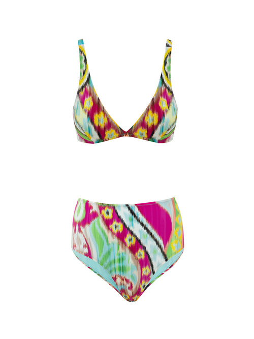 Etro Multicolor Paisley High-Waist Bikini Set – Siebentaschen