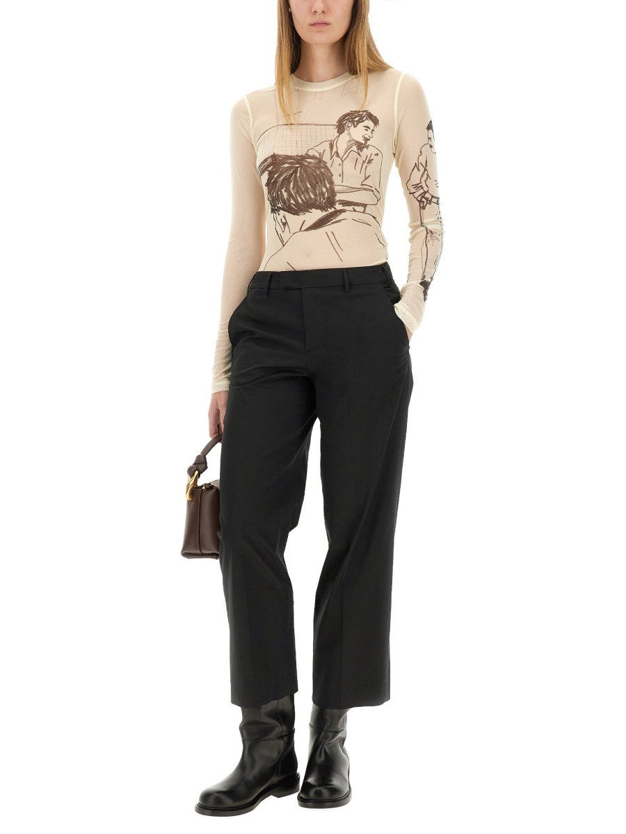 jw anderson TRANSPARENT TOP WITH PRINT