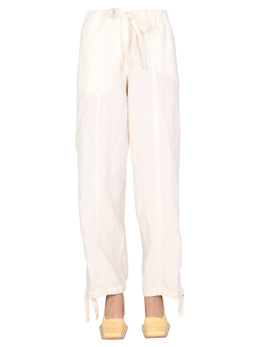JIL SANDER TROUSERS WITH DRAWSTRING