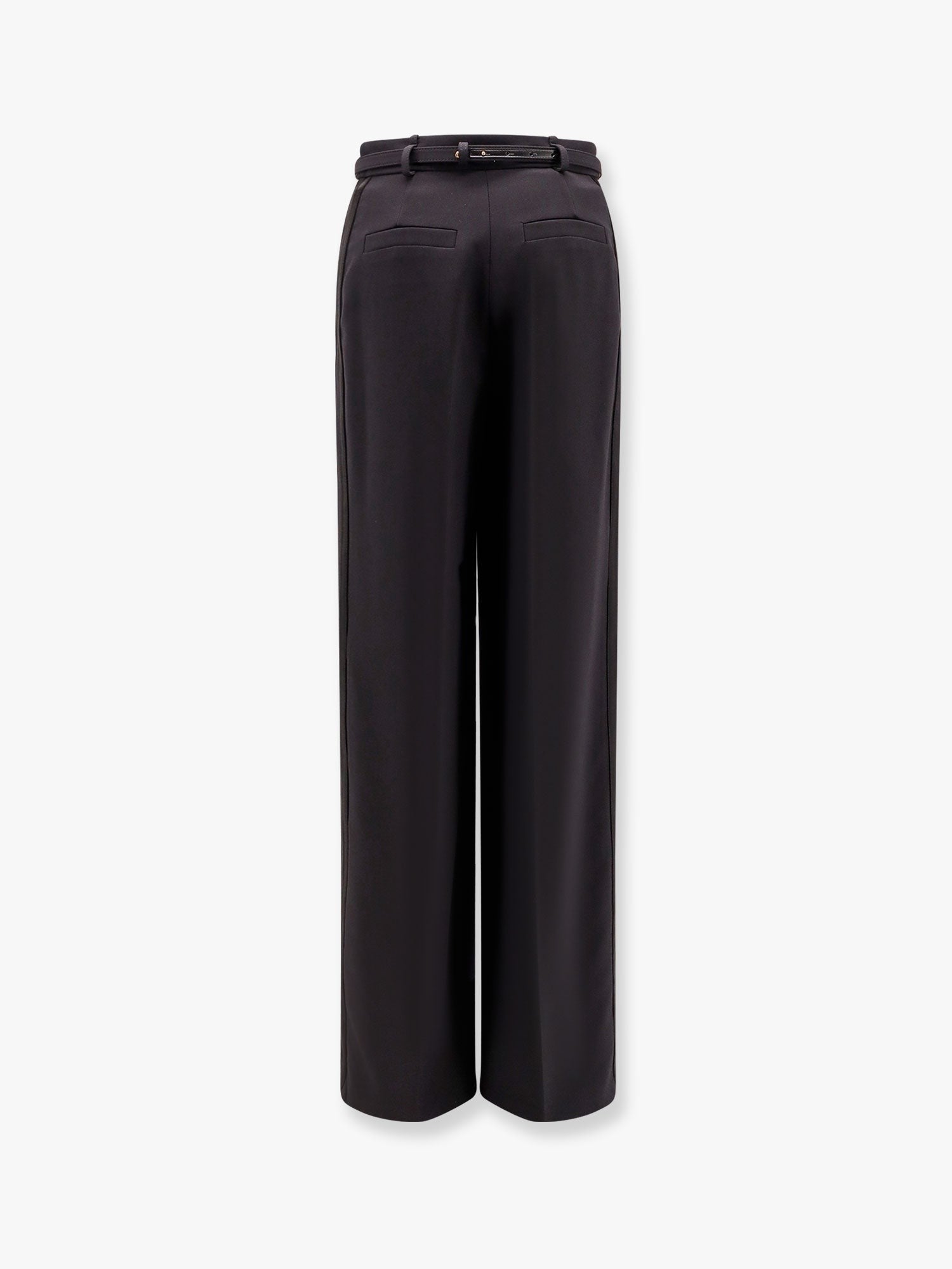 Elisabetta Franchi Tuxedo trouser with belt and enamelled detail