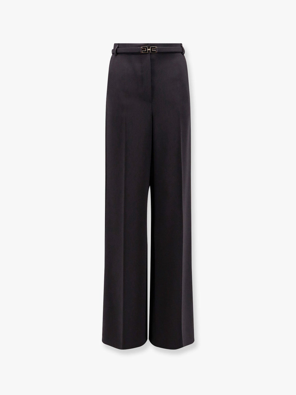 Elisabetta Franchi Tuxedo trouser with belt and enamelled detail