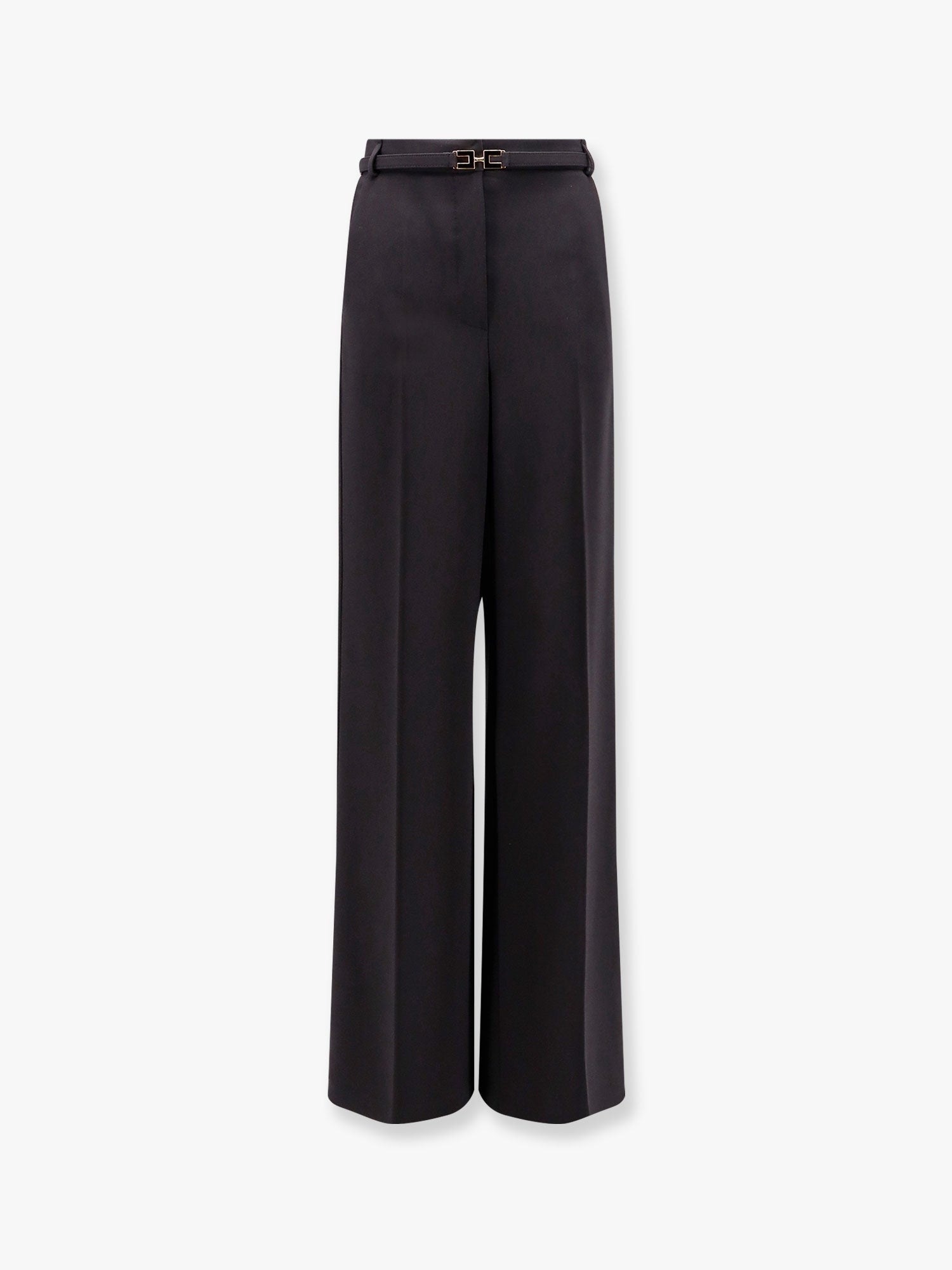 Elisabetta Franchi Tuxedo trouser with belt and enamelled detail