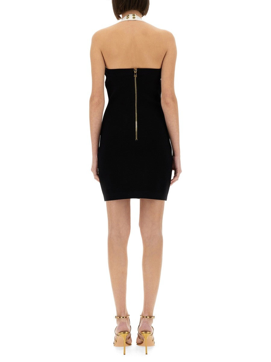 Balmain TWO-TONE DRESS WITH OPEN BACK