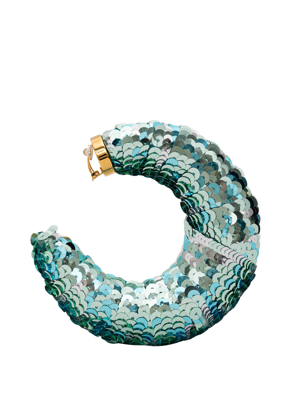 Tom Ford Croissant Sequin Hoop Earrings