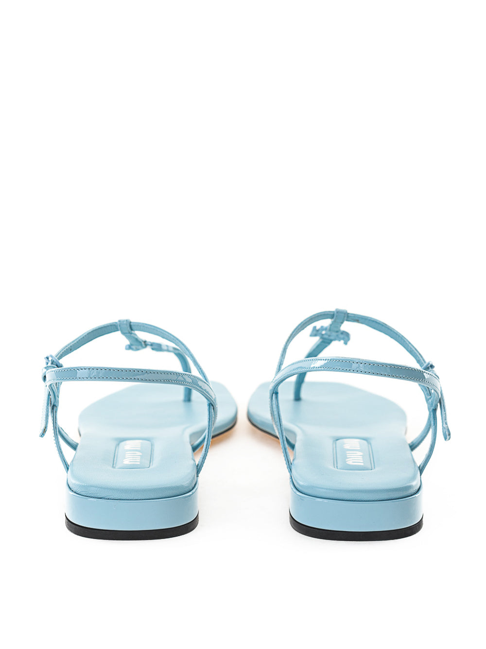 Miu Miu Blue Patent Leather Thong Sandal