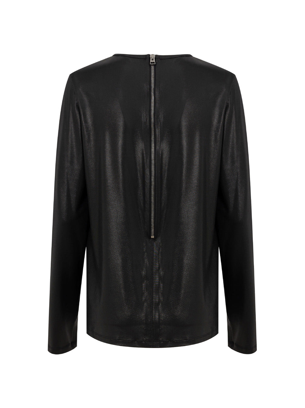 Tom Ford Black Stretch Viscose Long-Sleeve Top with Back Zip – Siebentaschen