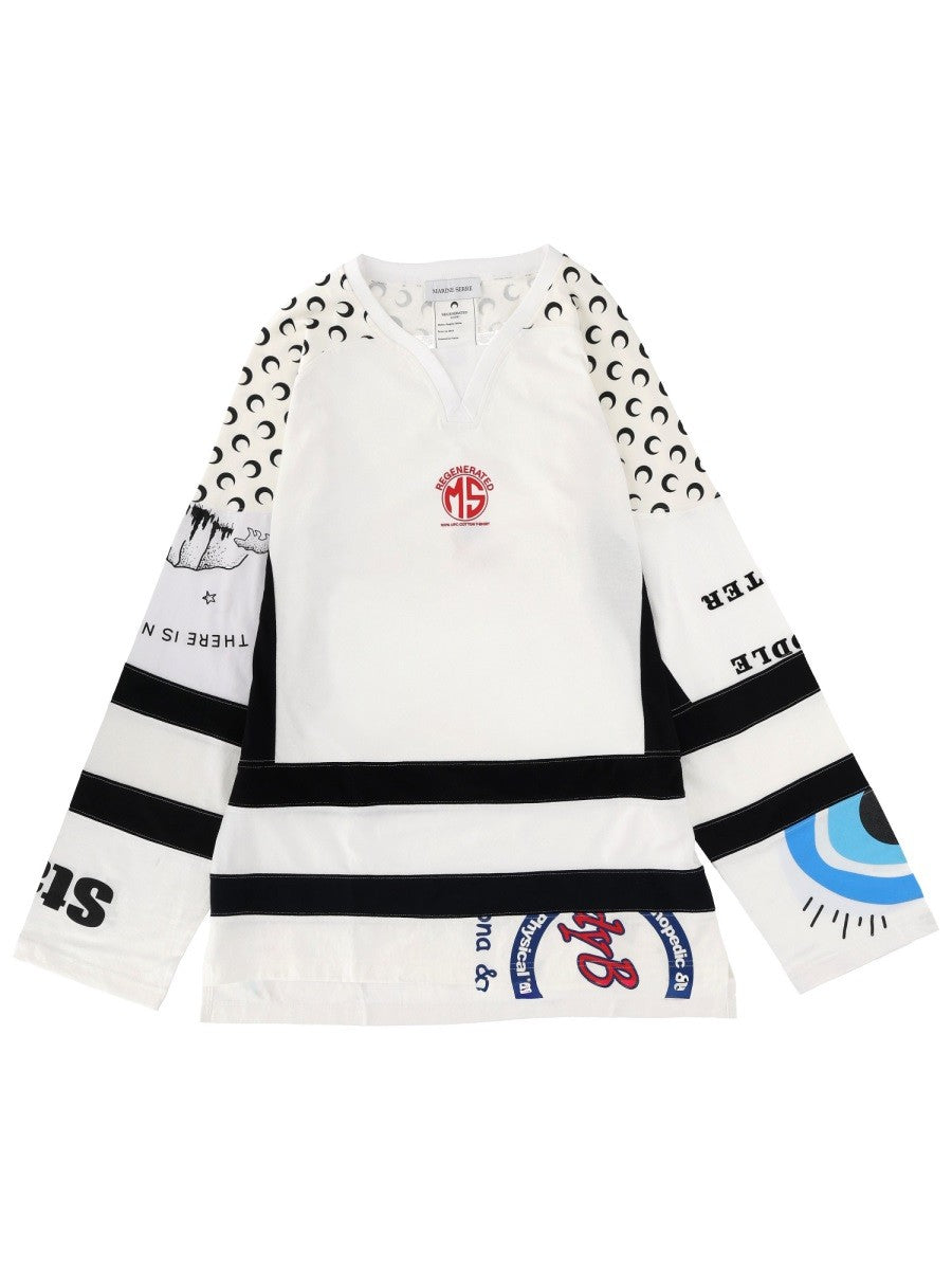 MARINE SERRE "UPCYCLE GRAPHIC" FIELD HOCKEY T-SHIRT