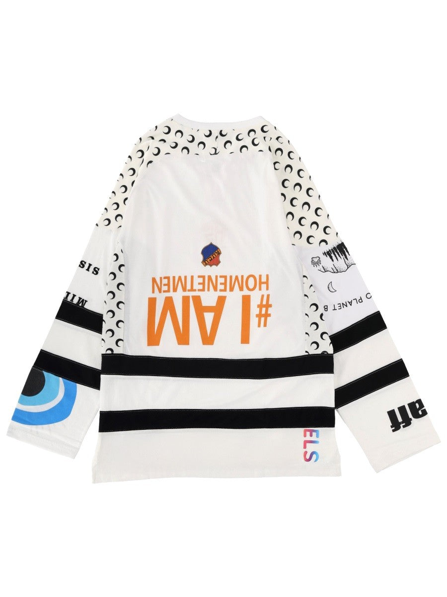 MARINE SERRE "UPCYCLE GRAPHIC" FIELD HOCKEY T-SHIRT