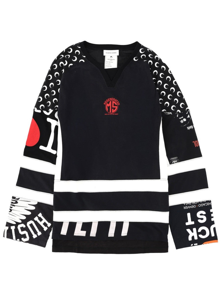 MARINE SERRE "UPCYCLE GRAPHIC" FIELD HOCKEY T-SHIRT