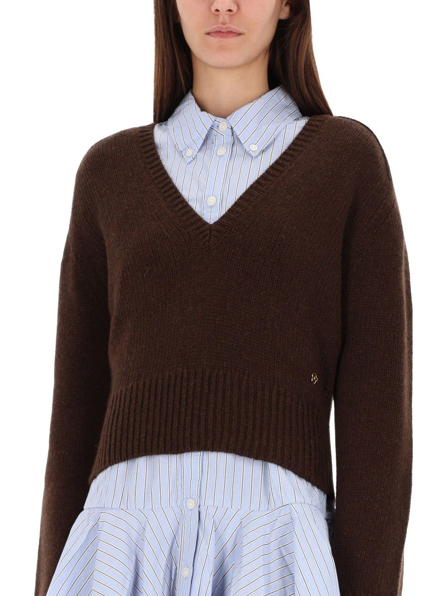 GANNI V-NECK SWEATER