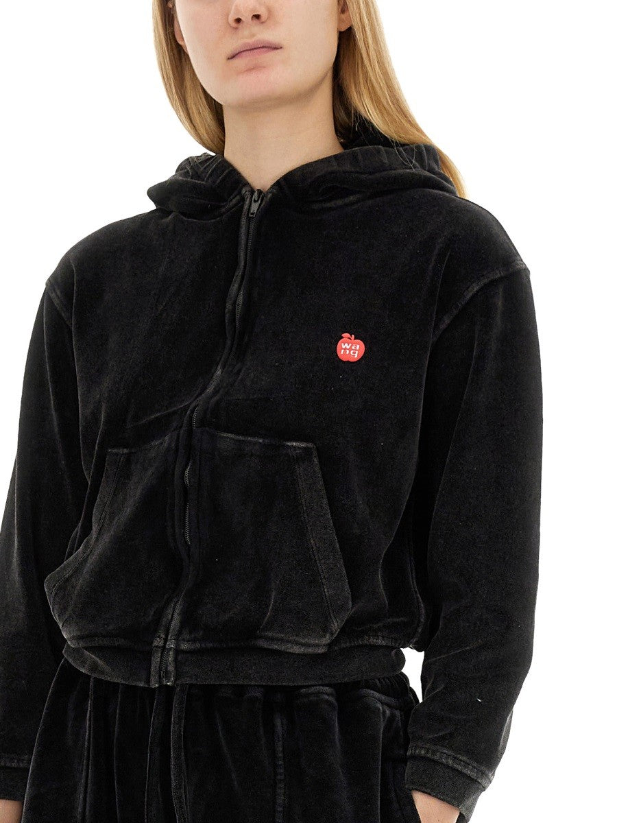 ALEXANDERWANG.T VELOUR SWEATSHIRT