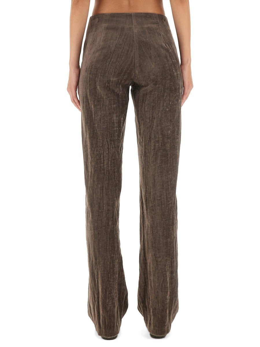 ALYSI VELVET "CRINKLE" SLIM PANTS