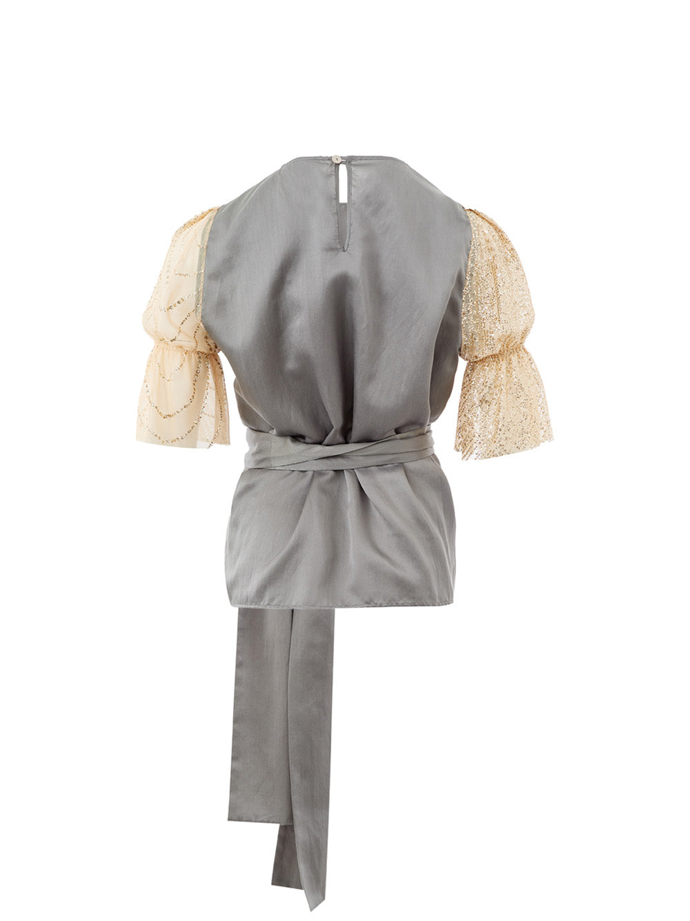 Top with Gold Tulle Sleeves and Sash