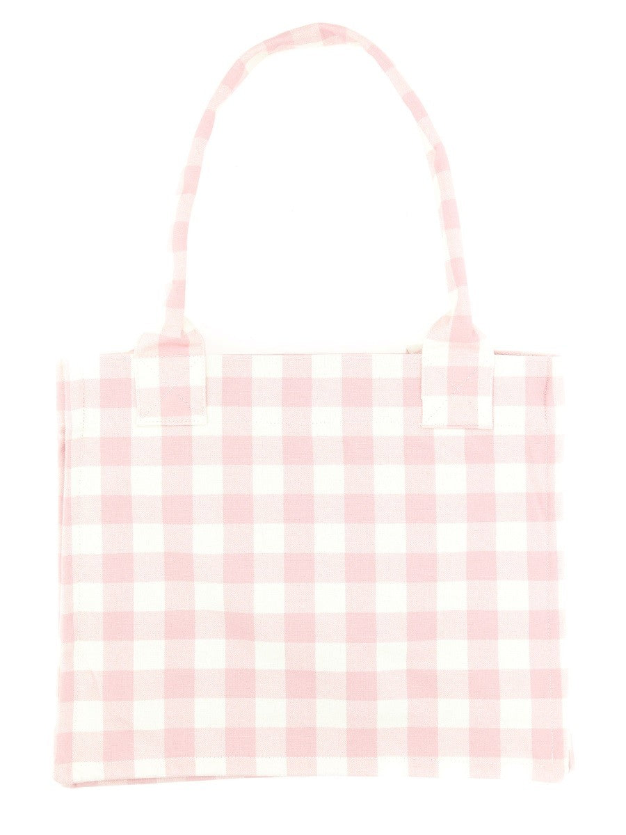GANNI "VICKY CHECK" TOTE BAG LARGE