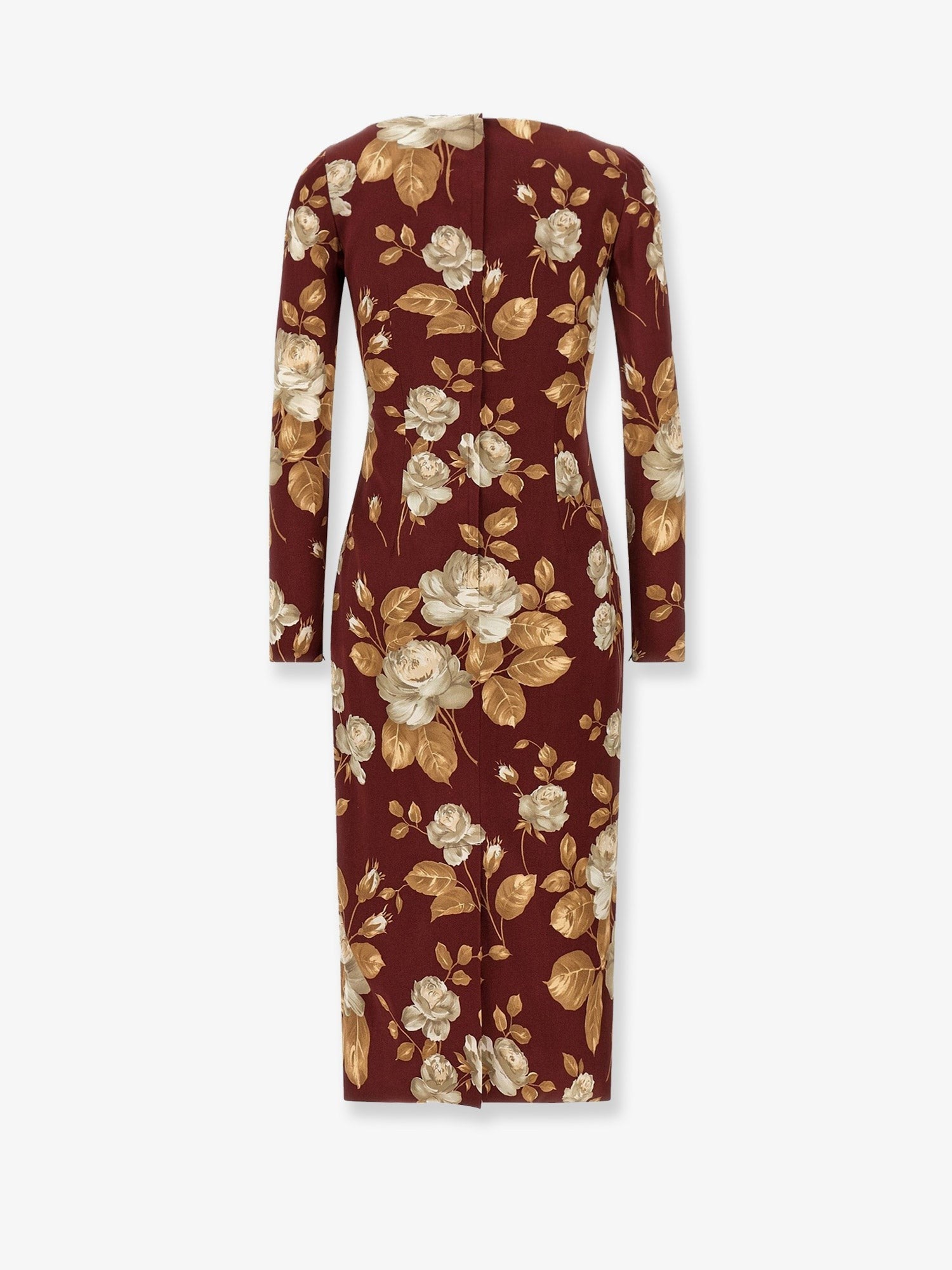 Dolce & Gabbana Vintage rose print satin midi pencil dress
