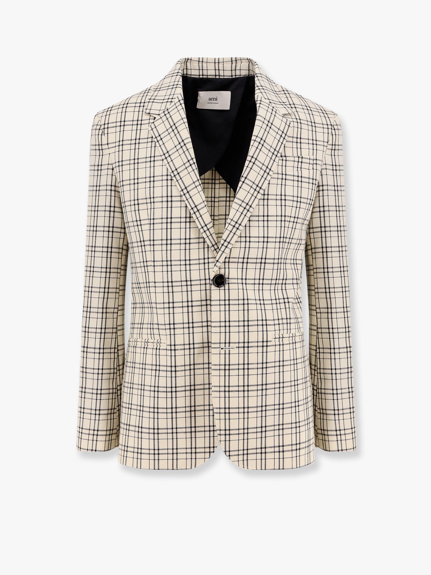 AMI PARIS Virgin wool blazer with madras motif