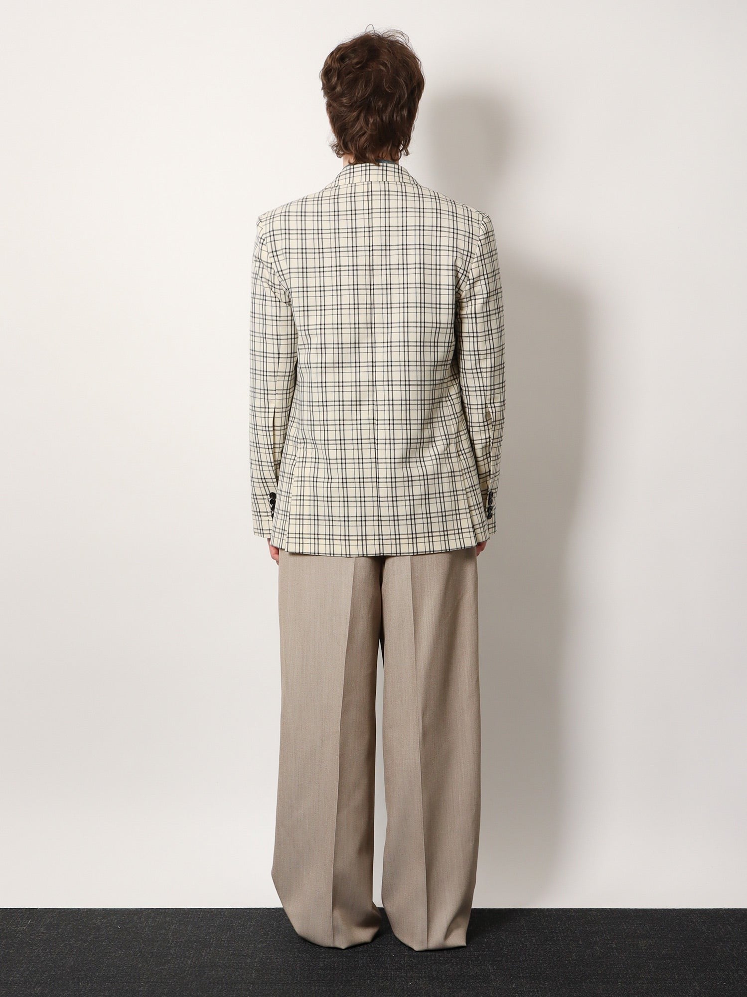 AMI PARIS Virgin wool blazer with madras motif