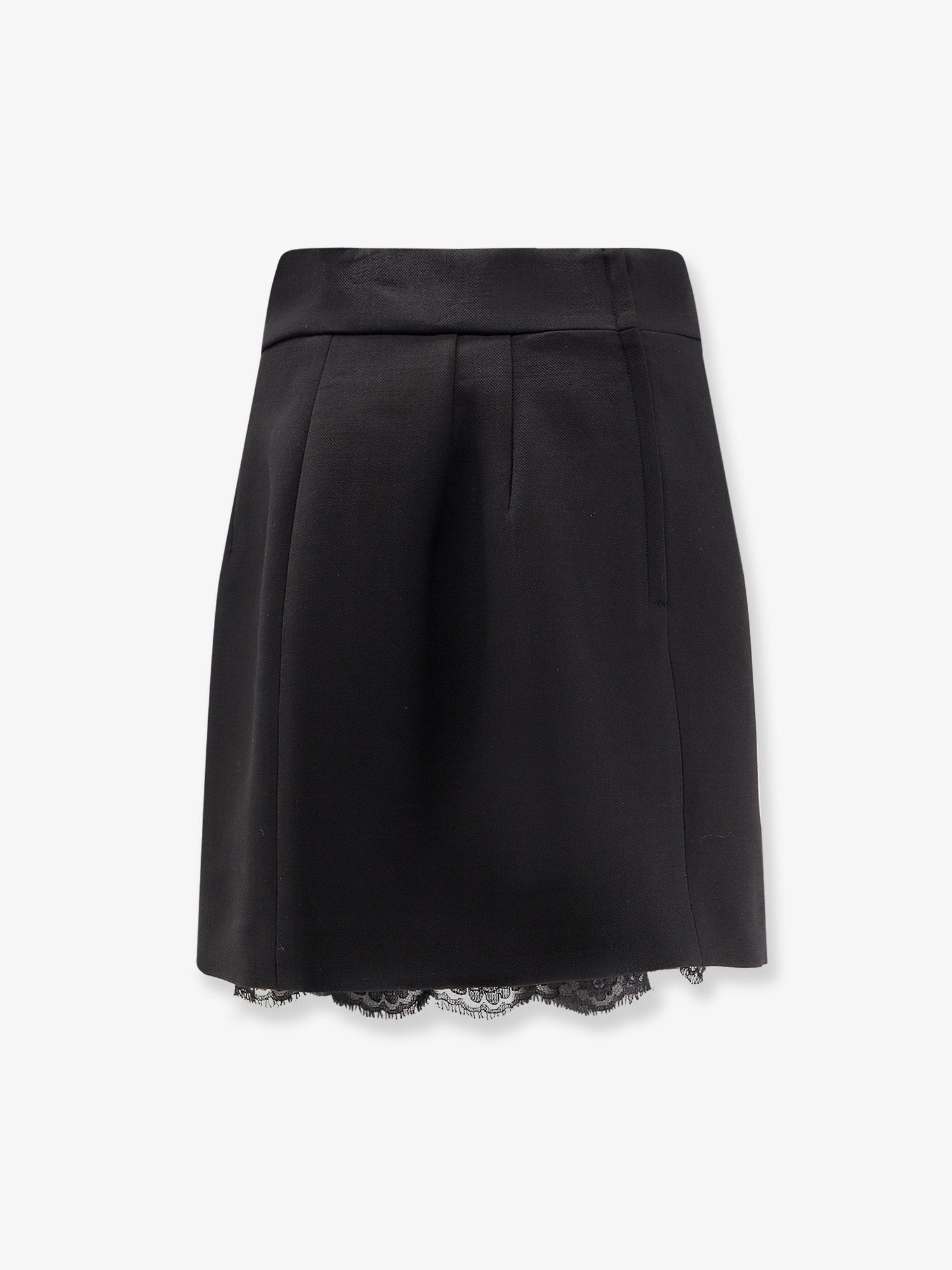 Dolce & Gabbana Virgin wool miniskirt with lace detail