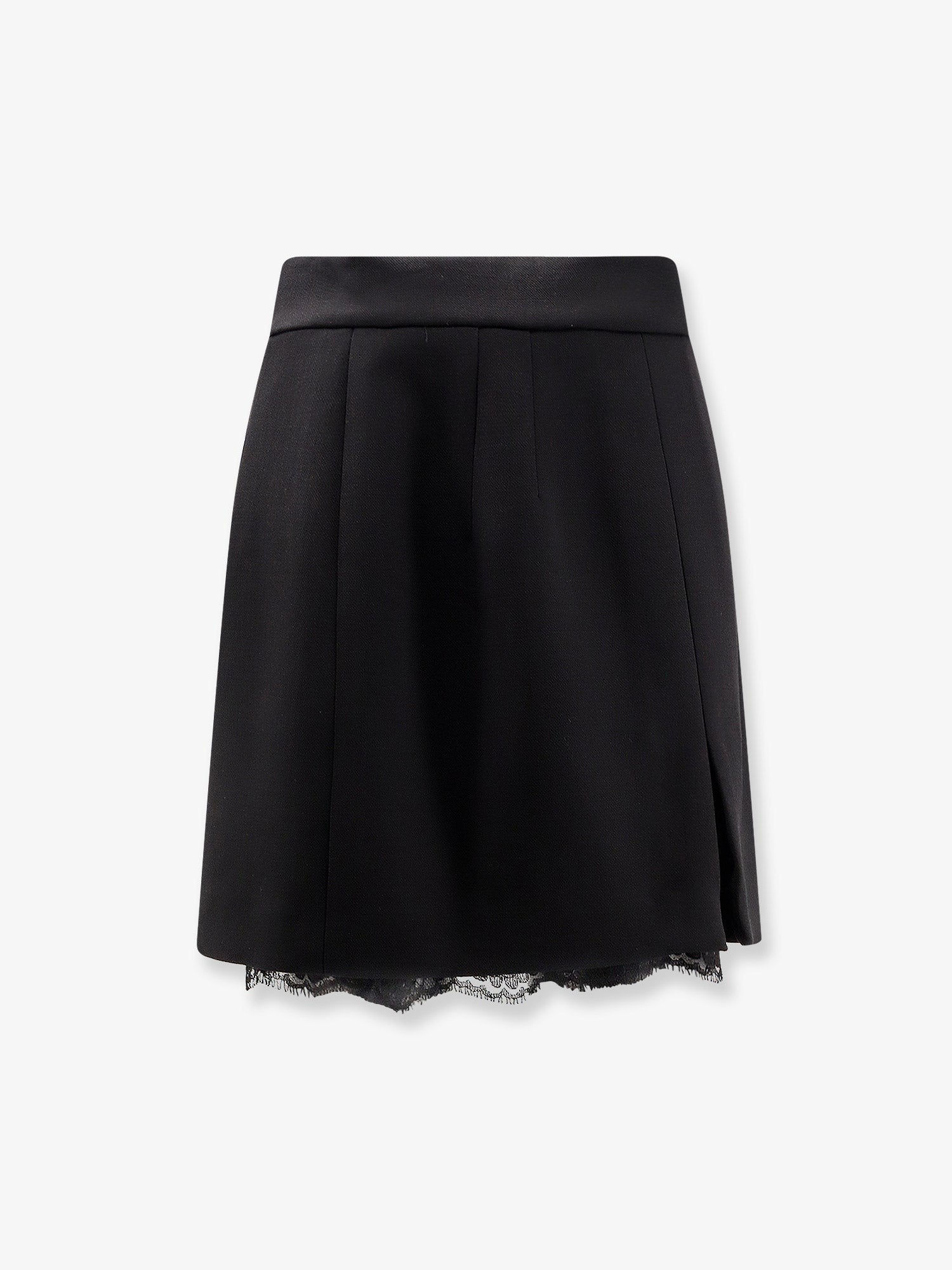 Dolce & Gabbana Virgin wool miniskirt with lace detail