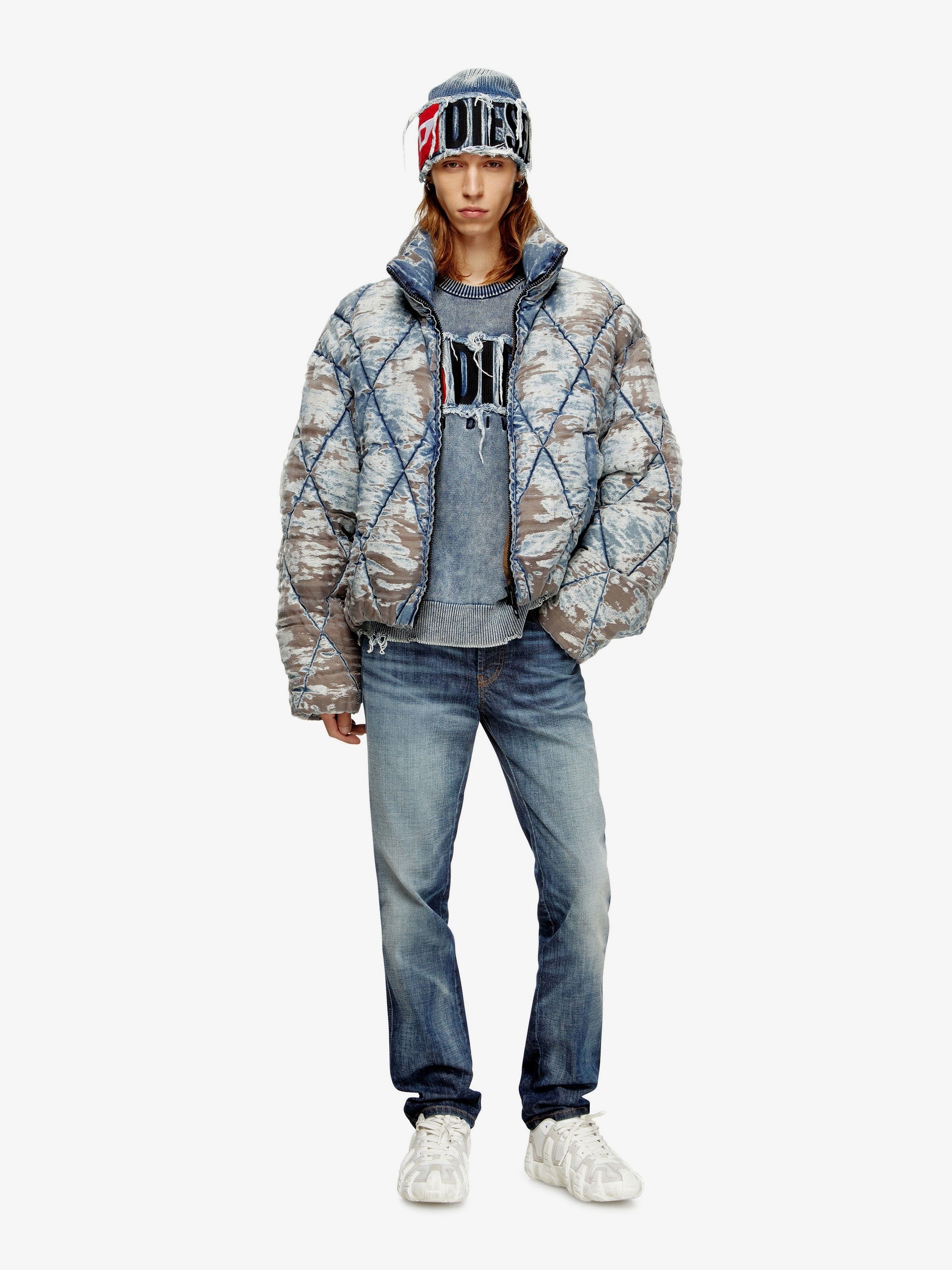 Diesel W-Kons down jacket with distressed effect