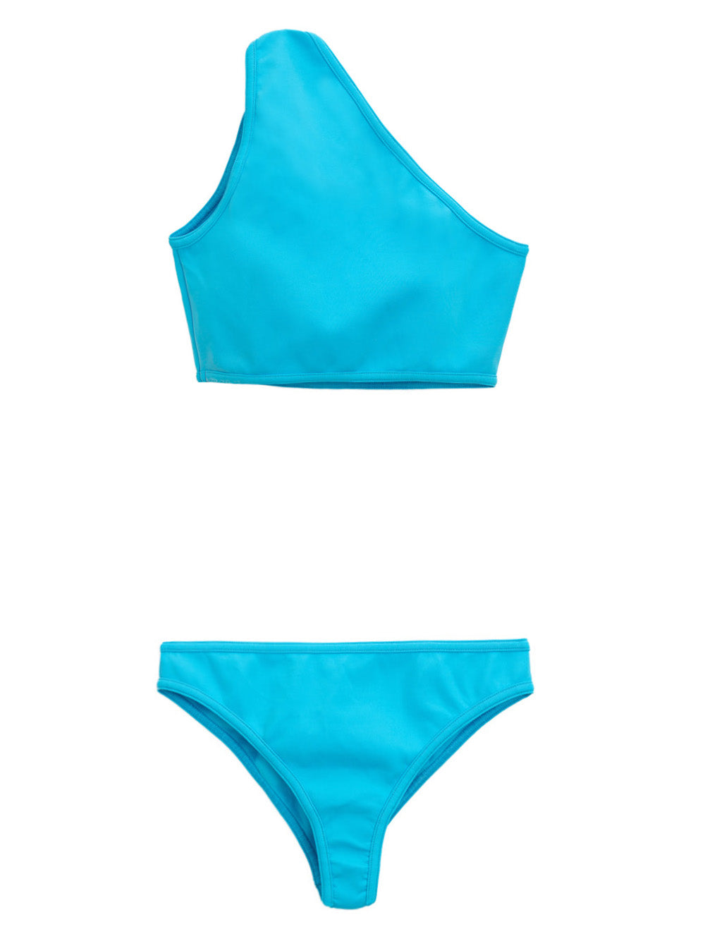Bottega Veneta Turquoise One-Shoulder Bikini with Metal Detail Turchese – Siebentaschen