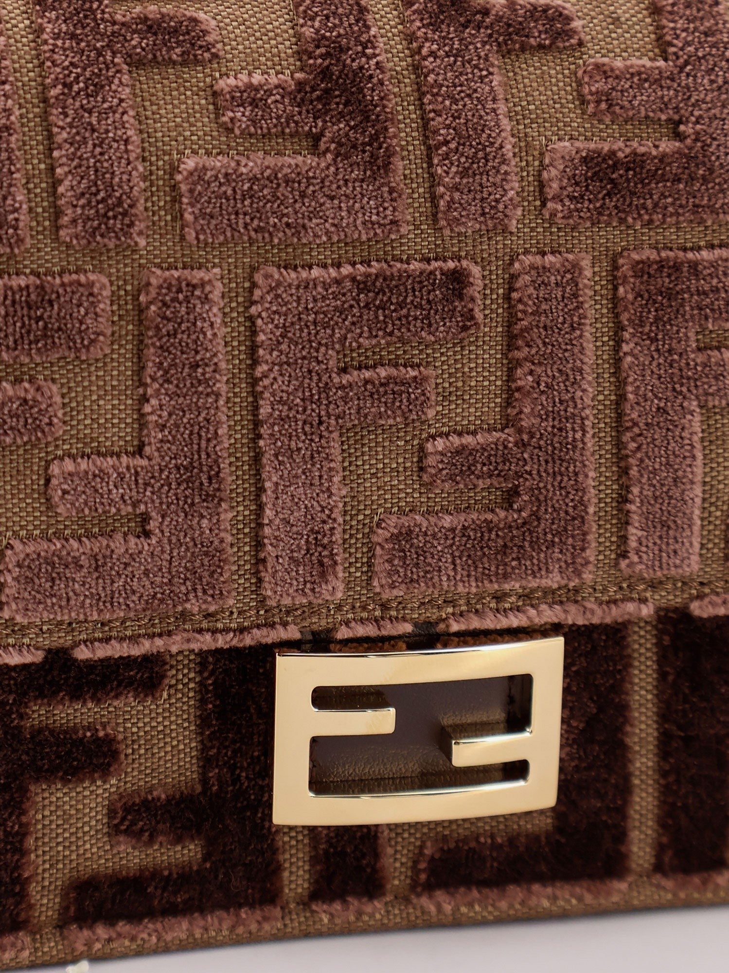 Fendi Wallet On Chain Baguette FF velvet jacquard bag