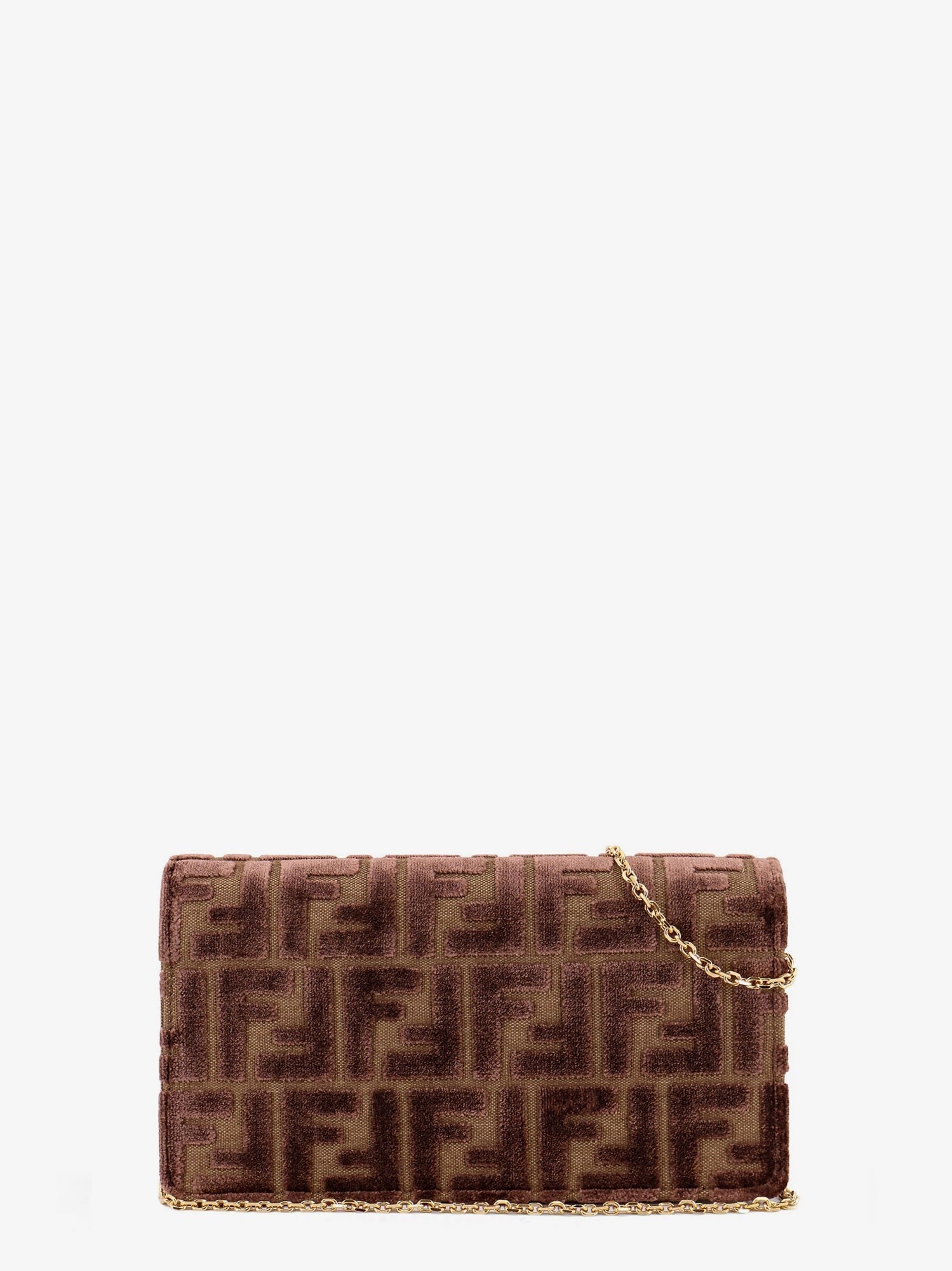 Fendi Wallet On Chain Baguette FF velvet jacquard bag
