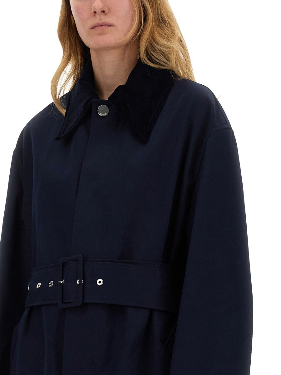 AMI PARIS WATERPROOF COAT WITH BELT