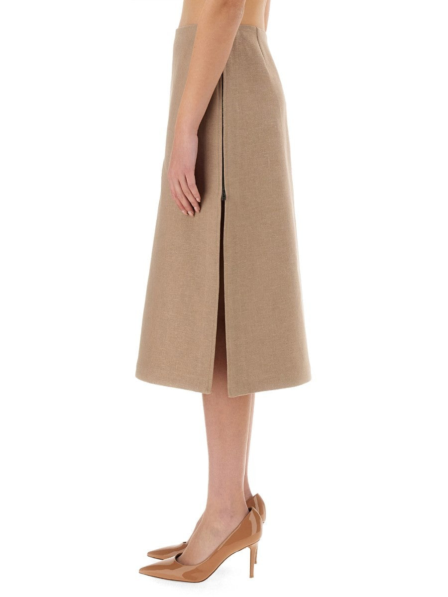 Fendi WAXED LINEN SKIRT