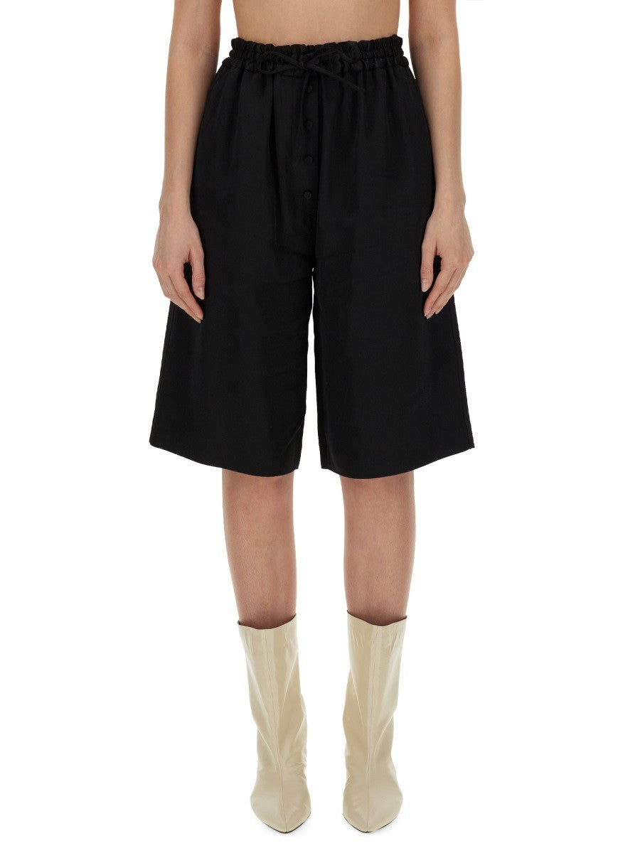 JIL SANDER WIDE LEG BERMUDA SHORTS
