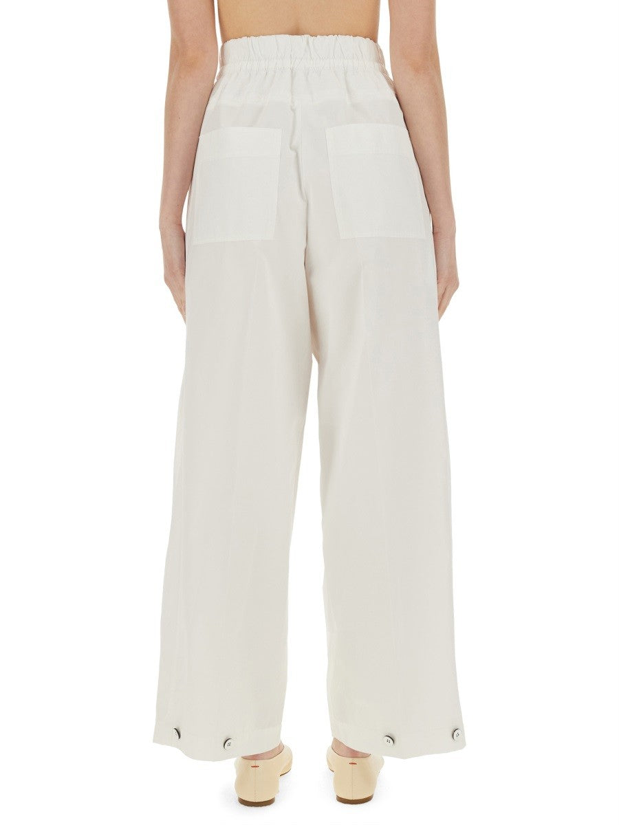 JIL SANDER WIDE PANTS IN COTTON GABARDINE