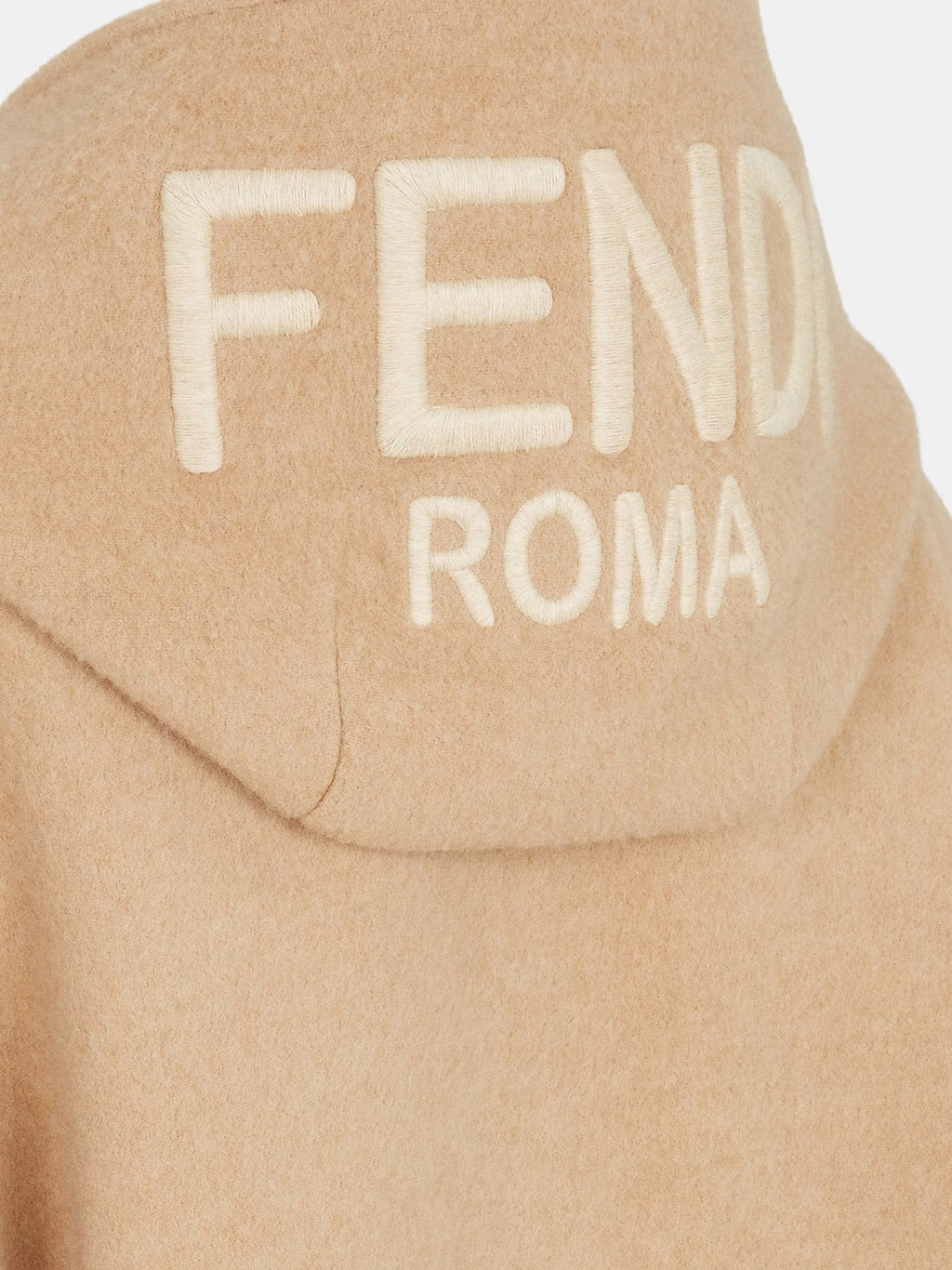 Fendi Wool and cashmere poncho with leather profiles