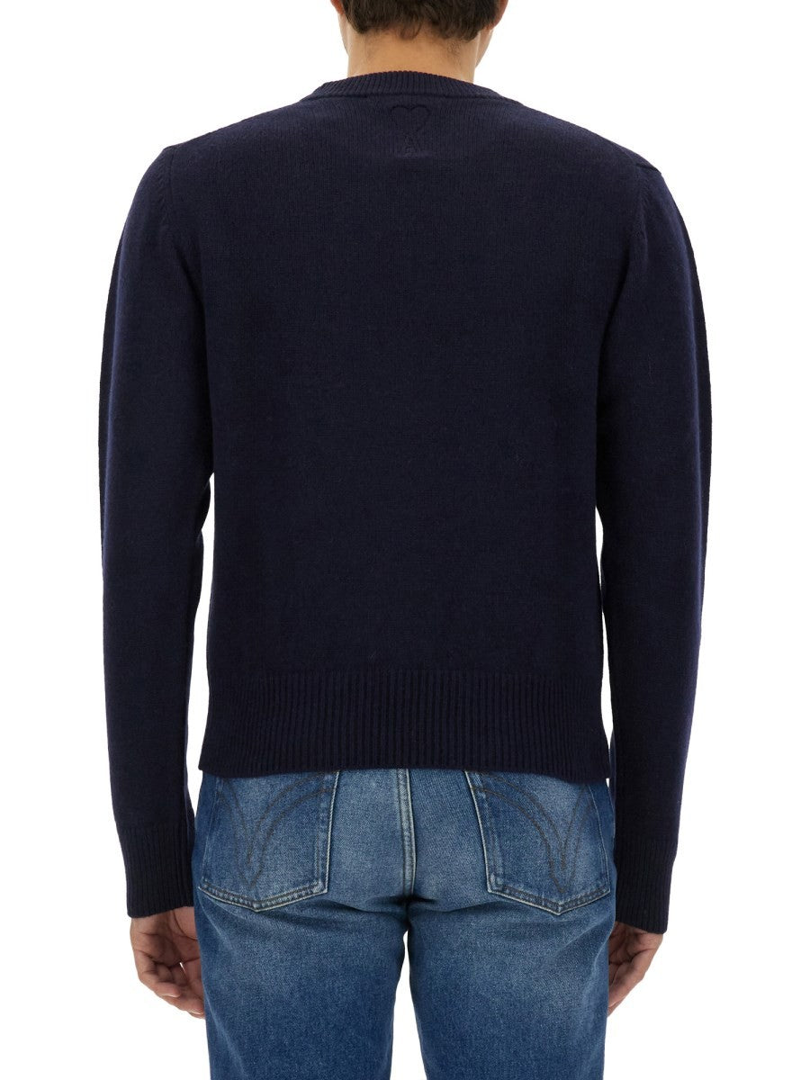 AMI PARIS WOOL AND CASHMERE SWEATER