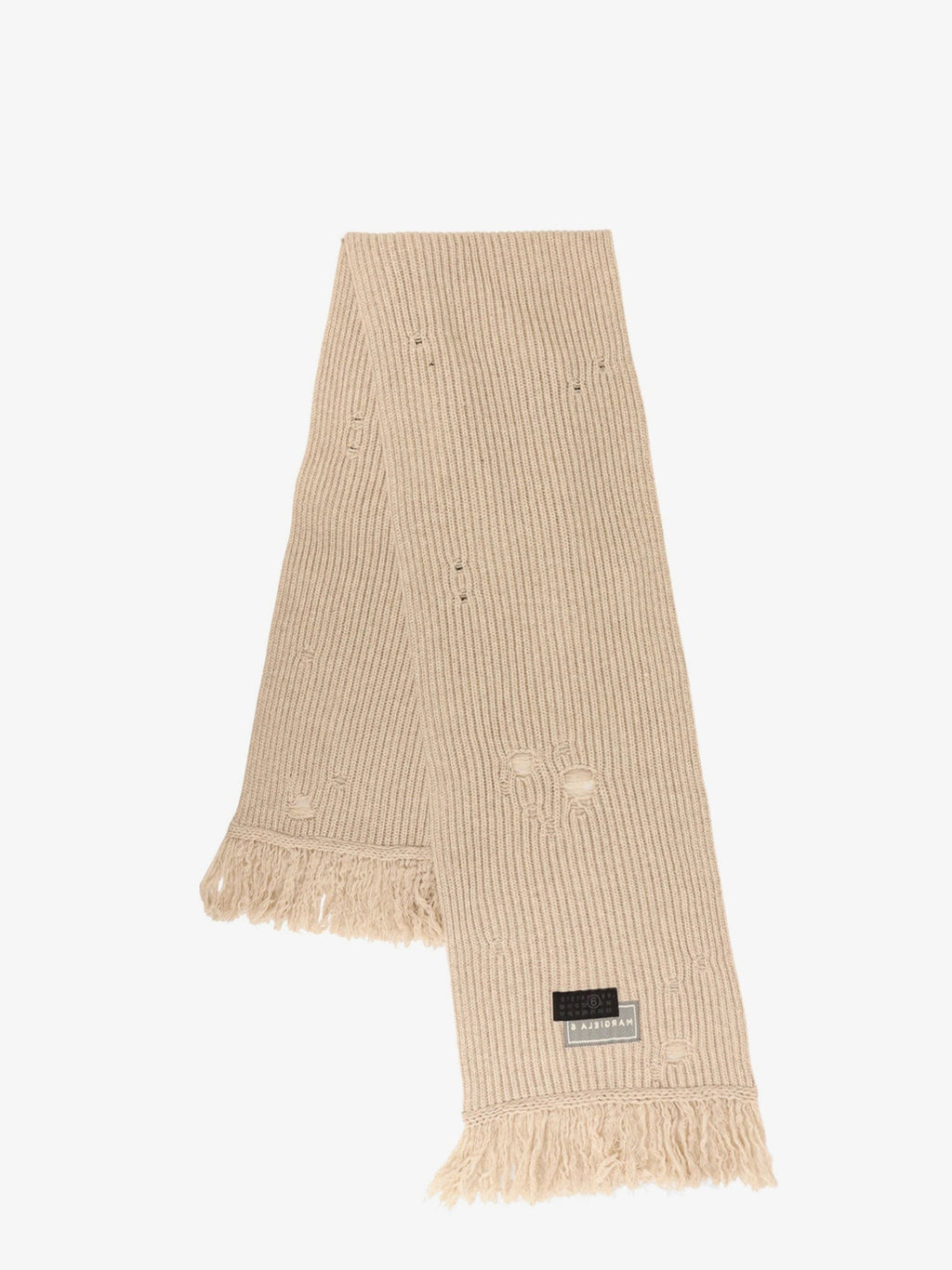 MM6 MAISON MARGIELA Wool blend scarf with distressed effect
