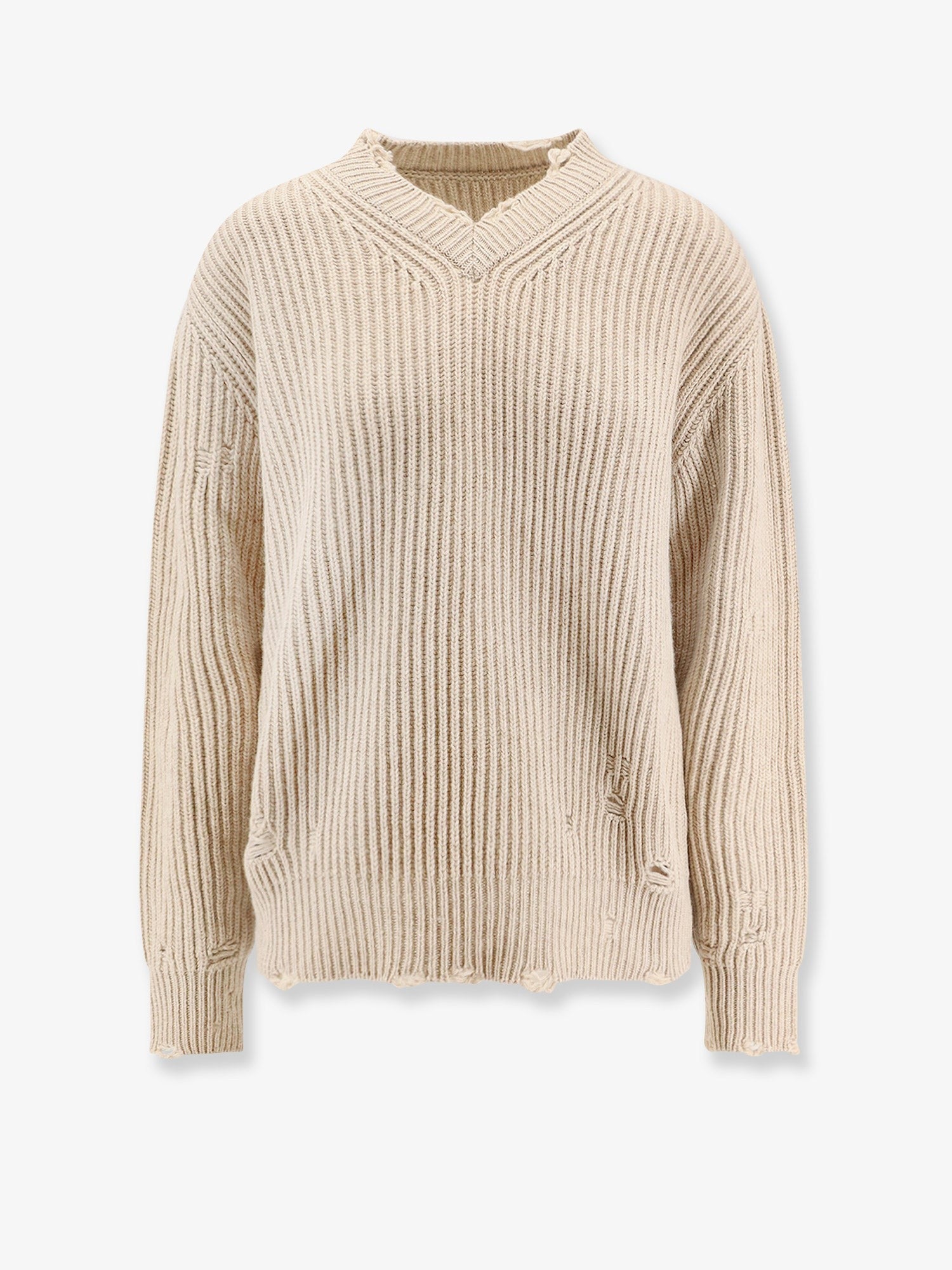 MM6 MAISON MARGIELA Wool blend sweater with distressed effect