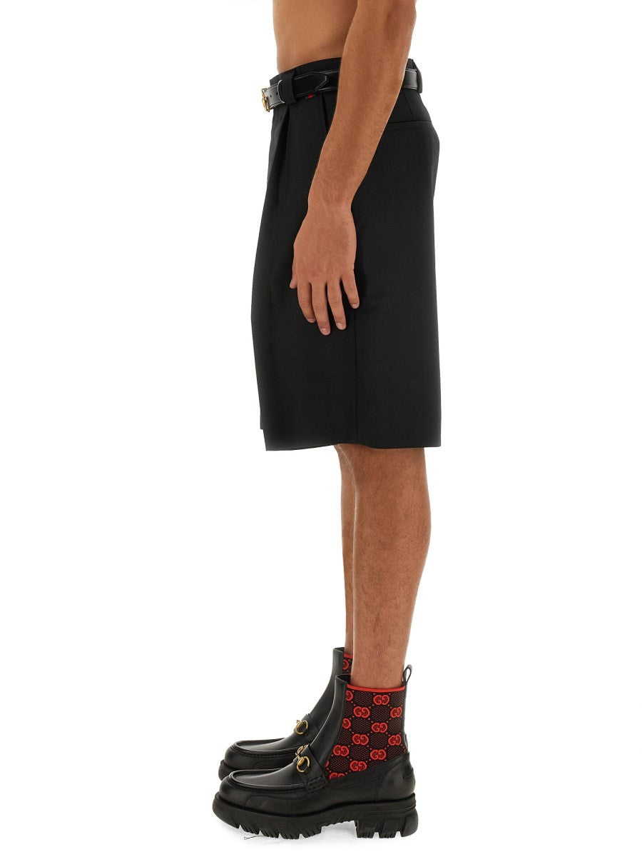 Gucci WOOL BLEND TWILL SHORTS