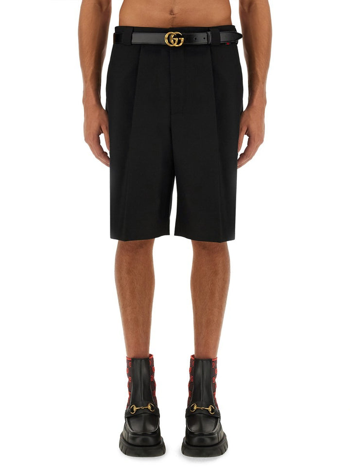 Gucci WOOL BLEND TWILL SHORTS