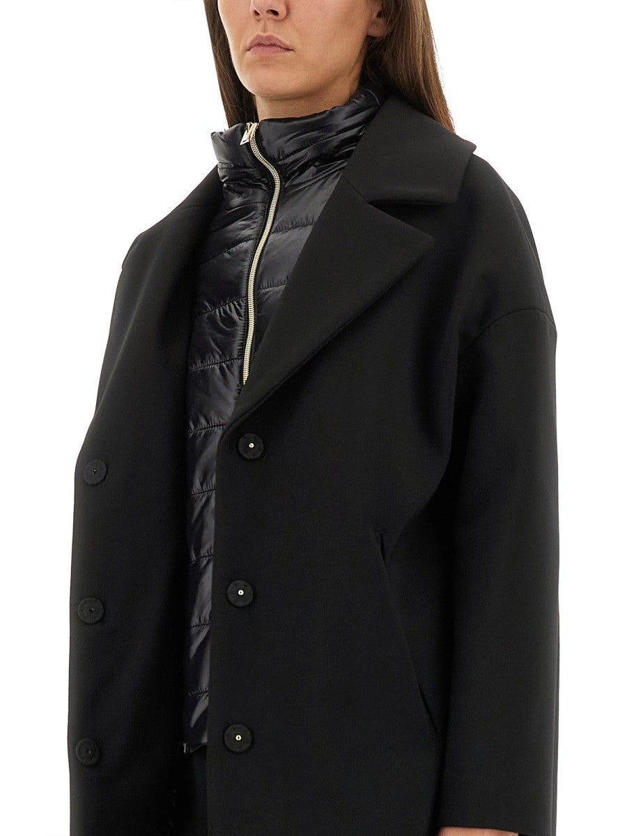 Herno WOOL COAT WITH TECHNICAL BIB