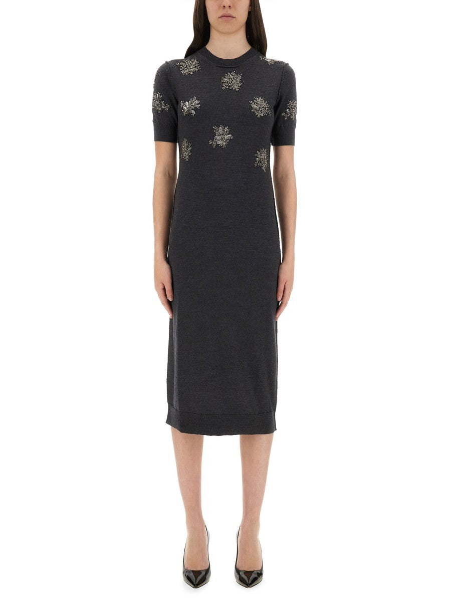 Fendi WOOL DRESS WITH EMBROIDERY