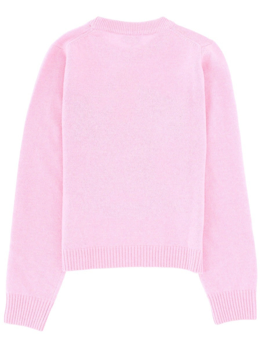 Ganni Wool Jersey Sweater Pink