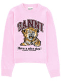 Ganni Wool Jersey Sweater Pink