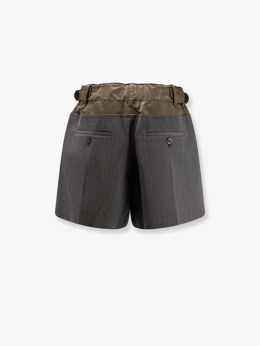SACAI Wool shorts with nylon details