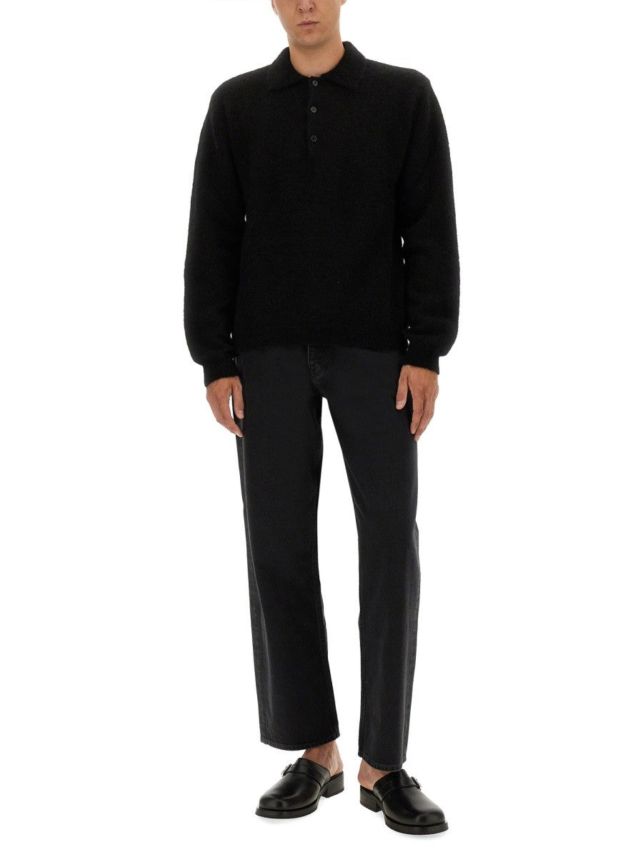 SUNFLOWER WOOL SWEATER WITH POLO COLLAR