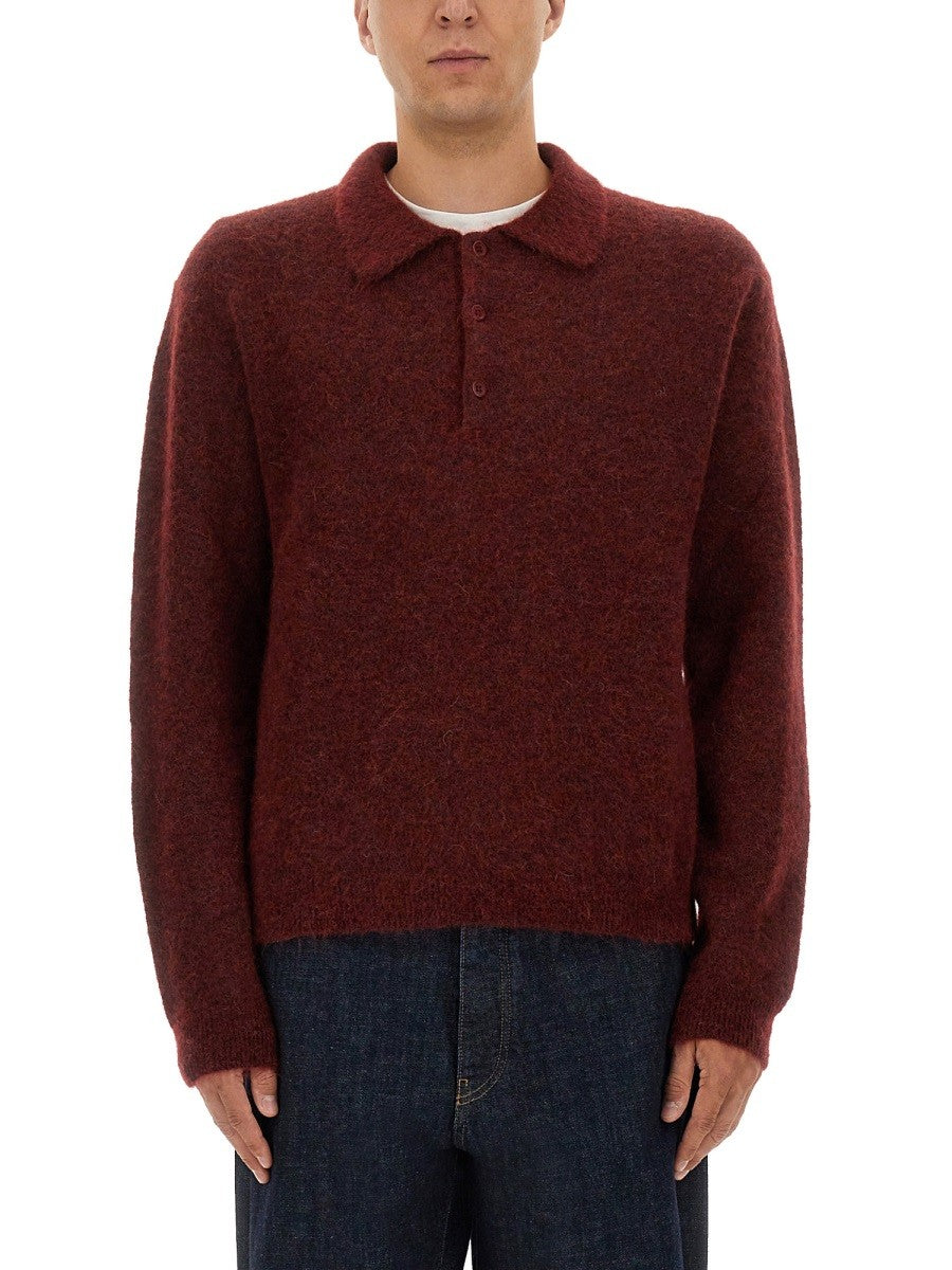 SUNFLOWER WOOL SWEATER WITH POLO COLLAR