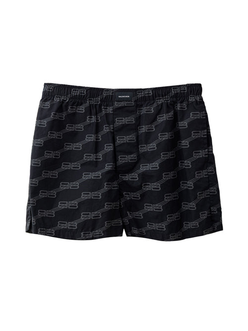 Balenciaga Allover Logo Print Pyjama Shorts Black – Siebentaschen