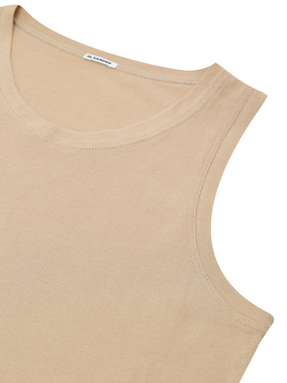 Beige Tank Top in Cotton Gauze Jil Sander