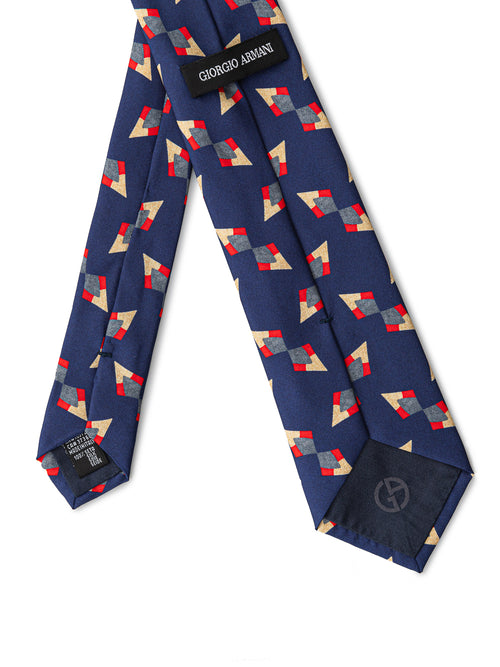 Blue silk tie by Giorgio Armani